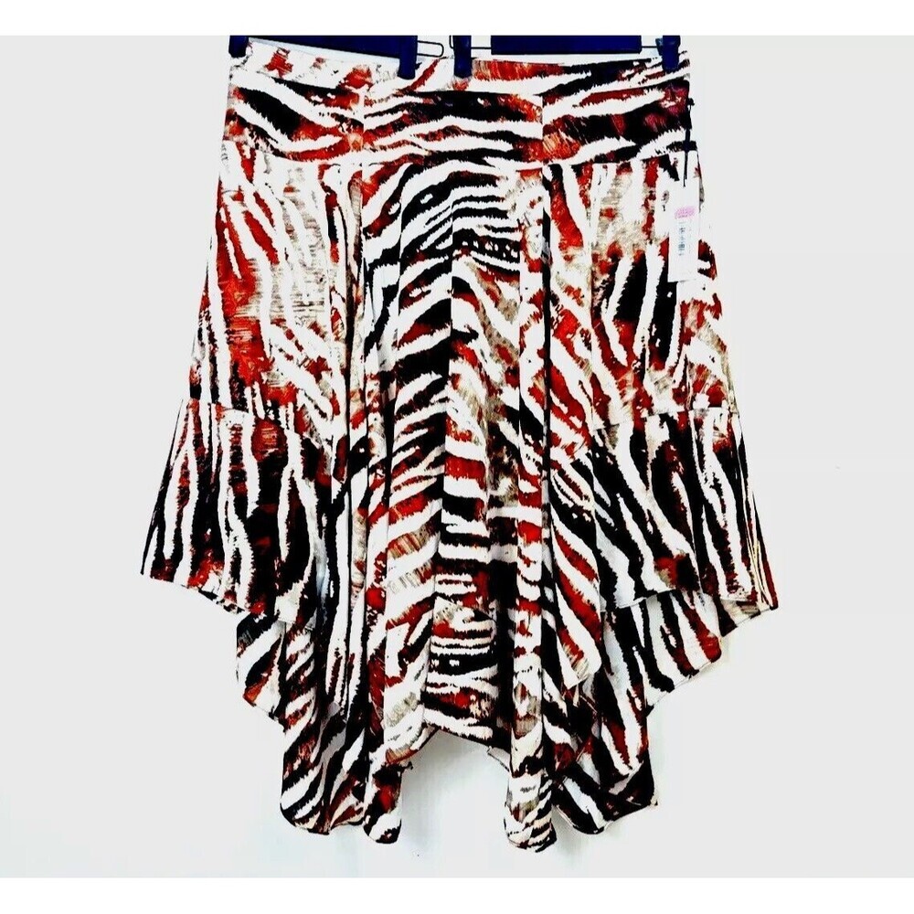 NWT Calvin Klein Skirt 18W Asymmetrical High Low Scarf Handkerchief Animal Print